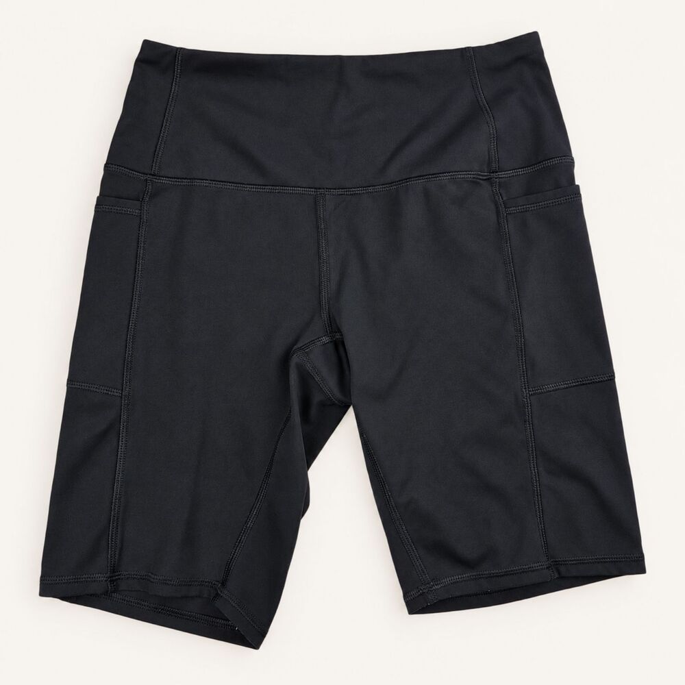 RBX Womens Bike Shorts Small Black High Rise Compression Pockets 9" Inseam